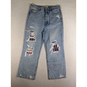 We The Free Women's Jeans Size 30 Distressed Patched Patchwork Light Wash Crop